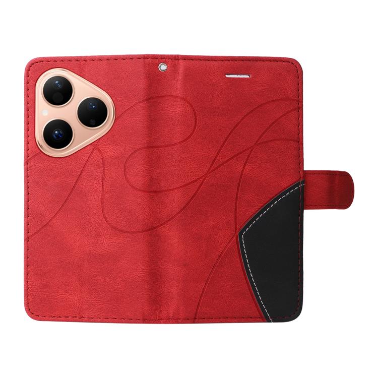 For Huawei Pura 80 5G Dual-color Splicing Flip Leather Phone Case(Red) - free shipping - PMC TechLife - Order now!