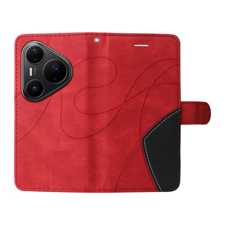 For Huawei Pura 80 Pro 5G Dual-color Splicing Flip Leather Phone Case(Red) - free shipping - PMC TechLife - Order now!