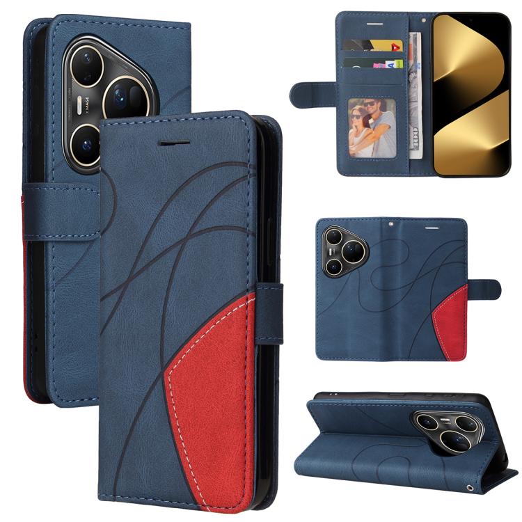 For Huawei Pura 80 Ultra 5G Dual-color Splicing Flip Leather Phone Case(Blue) - free shipping - PMC TechLife - Order now!