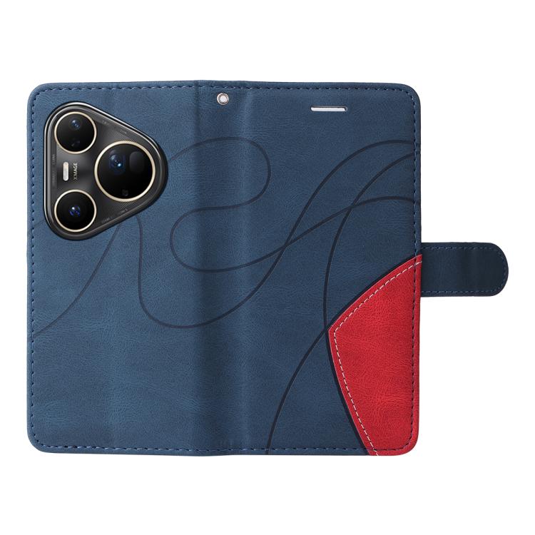 For Huawei Pura 80 Ultra 5G Dual-color Splicing Flip Leather Phone Case(Blue) - free shipping - PMC TechLife - Order now!