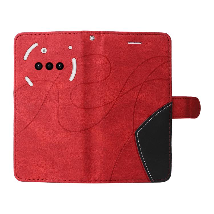 For Nothing Phone 3A Dual-color Splicing Flip Leather Phone Case(Red) - free shipping - PMC TechLife - Order now!