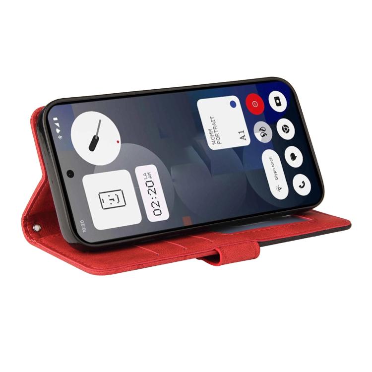 For Nothing Phone 3A Dual-color Splicing Flip Leather Phone Case(Red) - free shipping - PMC TechLife - Order now!