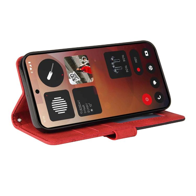 For Nothing Phone 3A Pro Dual-color Splicing Flip Leather Phone Case(Red) - free shipping - PMC TechLife - Order now!