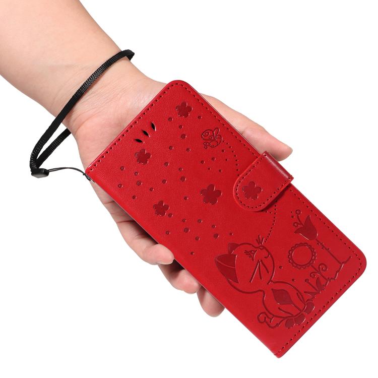 For Nothing CMF Phone 2 Pro Cat and Bee Embossed Flip Leather Phone Case(Red) - free shipping - PMC TechLife - Order now!