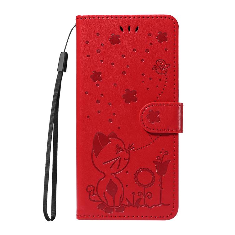 For Nothing Phone 3A Cat and Bee Embossed Flip Leather Phone Case(Red) - free shipping - PMC TechLife - Order now!