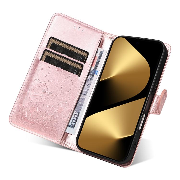 For Huawei Pura 80 Ultra 5G Cat and Bee Embossed Flip Leather Phone Case(Rose Gold) - free shipping - PMC TechLife - Order now!