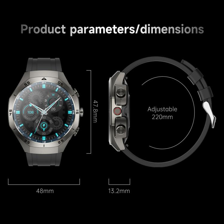 F38 Dual-ear Bluetooth Earphone Smart Watch IP67 Supports Heart Rate Monitoring, Watchband:Silicone(Silver) - free shipping - PMC TechLife - Order now!