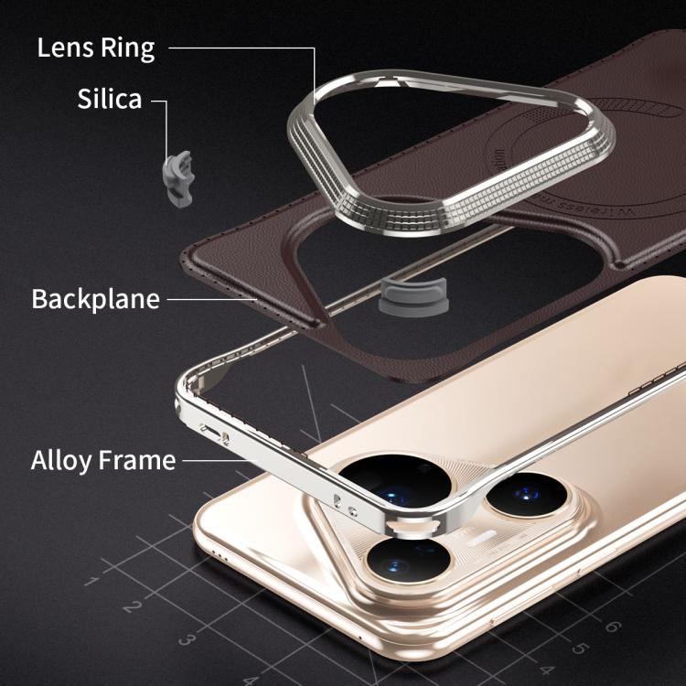 For Huawei Pura 80 5G J TRIBE Metal Frameless Plain Leather MagSafe Phone Case(Black) - free shipping - PMC TechLife - Order now!