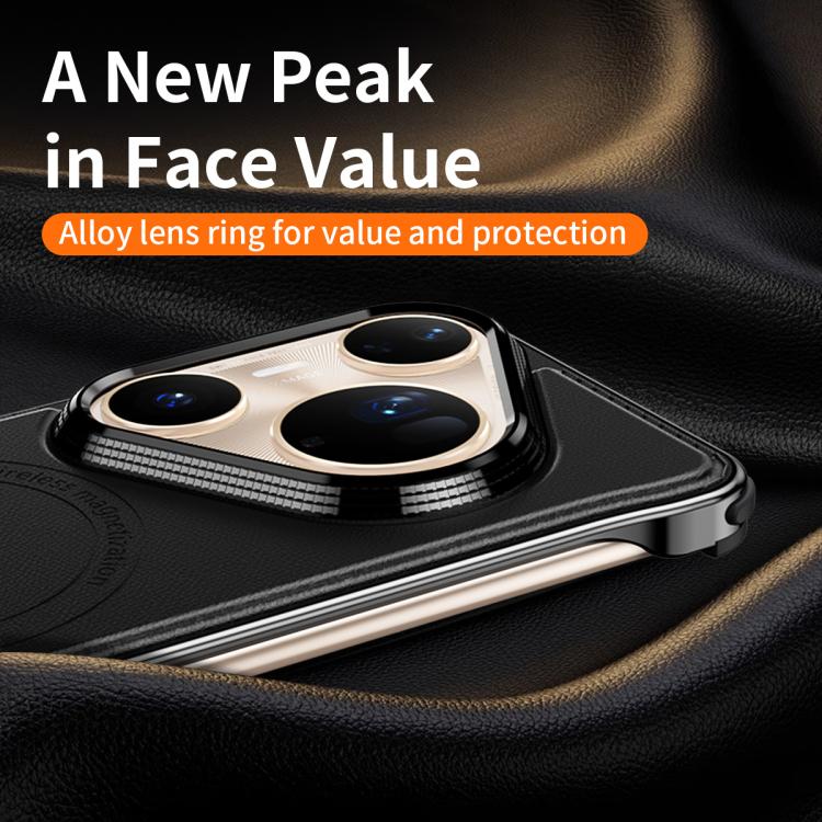 For Huawei Pura 80 Ultra 5G J TRIBE Metal Frameless Plain Leather MagSafe Phone Case(Black) - free shipping - PMC TechLife - Order now!