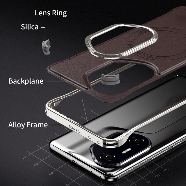 For Honor 300 Pro J TRIBE Metal Frameless Plain Leather MagSafe Phone Case(Black) - free shipping - PMC TechLife - Order now!