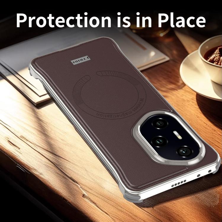 For Honor 300 Pro J TRIBE Metal Frameless Plain Leather MagSafe Phone Case(Black) - free shipping - PMC TechLife - Order now!