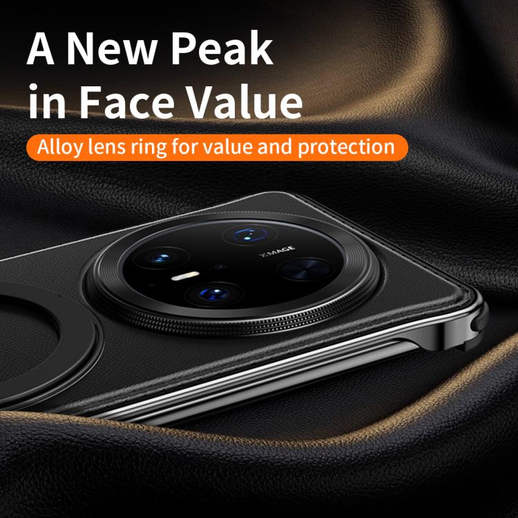 For Huawei Mate 70 Pro+ Metal Frameless Plain Leather MagSafe Holder Phone Case(Brown) - free shipping - PMC TechLife - Order now!