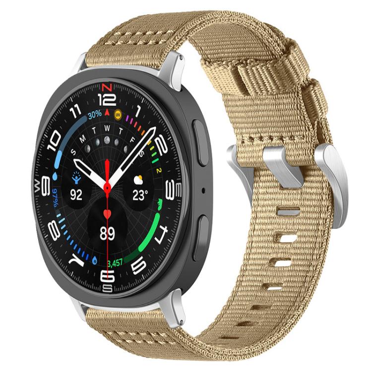 For Samsung Galaxy Watch8 / 8 Classic xDfind Two-section Nylon Watch Band(Khaki) - free shipping - PMC TechLife - Order now!