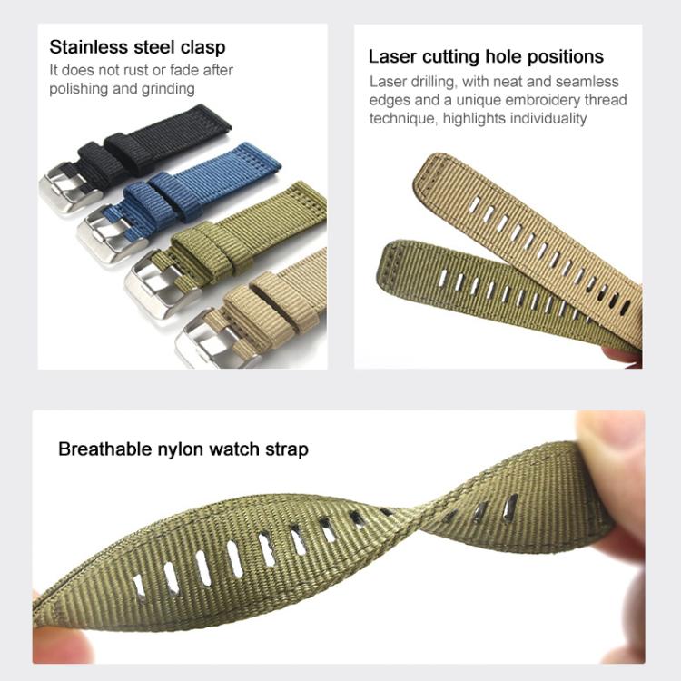 For Samsung Galaxy Watch8 / 8 Classic xDfind Two-section Nylon Watch Band(Khaki) - free shipping - PMC TechLife - Order now!