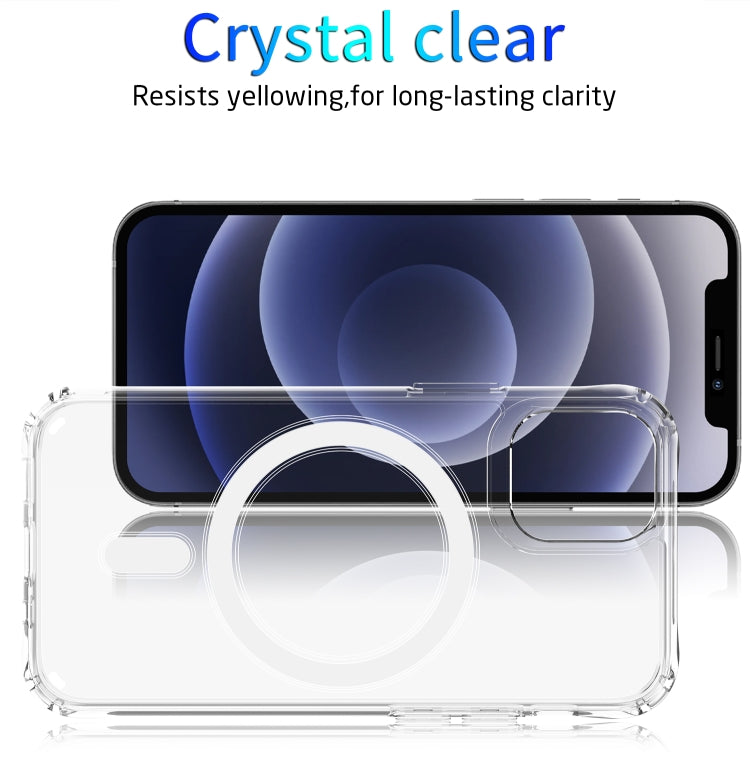 For iPhone 12 Pro Max Magsafe Case Magnetic Ring Clear Crystal Acrylic +TPU Four-corner Airbag Shockproof Case(Transparent) - iPhone 12 Pro Max Cases by PMC TechLife | Online Shopping South Africa | PMC TechLife