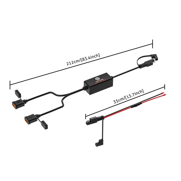 WUPP CS-1186A1 Motorcycle SAE Dual USB Fast Charging Charger - free shipping - PMC TechLife - Order now!