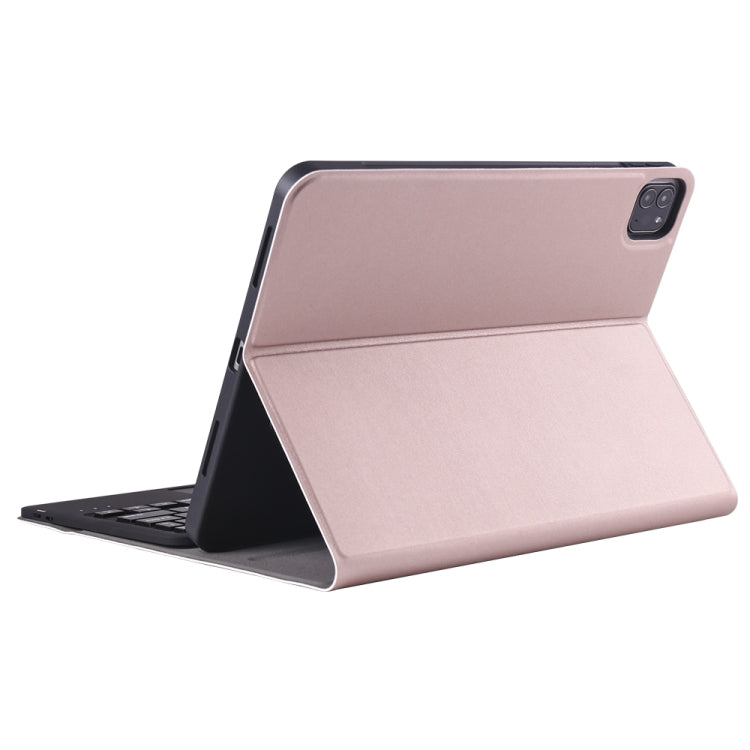 A098B-A Detachable ABS Ultra-thin Bluetooth Keyboard + TPU Tablet Case for iPad Air 11 2024 / 2025 / Air 4 10.9 inch 2020, with Stand & Pen Slot & Touch(Rose Gold) - For iPad Air by PMC Jewellery | Online Shopping South Africa | PMC Jewellery | Buy Now Pay Later Mobicred