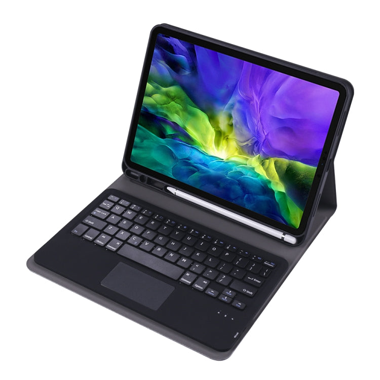 A098B-A Detachable ABS Ultra-thin Bluetooth Keyboard + TPU Tablet Case for iPad Air 11 2024 / 2025 / Air 4 10.9 inch 2020, with Stand & Pen Slot & Touch(Black) - For iPad Air by PMC TechLife | Online Shopping South Africa | PMC TechLife | Buy Now Pay Later Mobicred