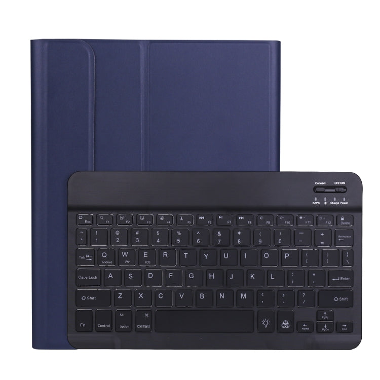 A098BS Detachable Ultra-thin Backlight Bluetooth Keyboard Tablet Case for iPad Air 11 2024 / 2025 / Air 4 10.9 inch 2020, with Stand & Pen Slot(Dark Blue) - free shipping - PMC TechLife - Order now!