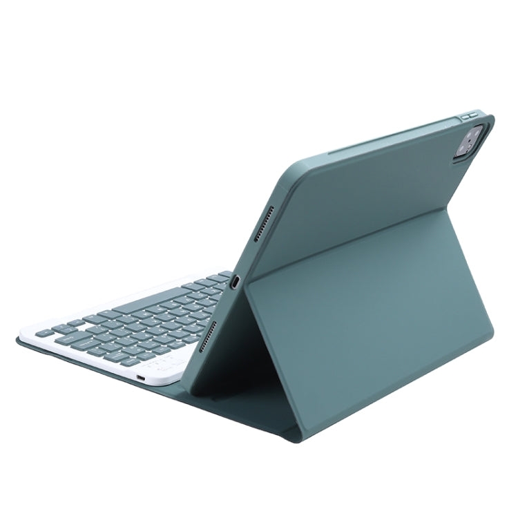For iPad Air 11 2024 / 2025 / Air 4 2020 / Air 5 2022 A098B Detachable ABS Ultra-thin Candy Colors Bluetooth Keyboard Tablet Case with Stand & Pen Slot(Dark Green) - For iPad Air by PMC TechLife | Online Shopping South Africa | PMC TechLife | Buy Now Pay Later Mobicred