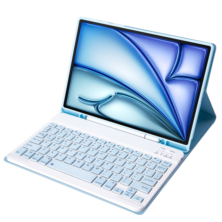 For iPad Air 11 2024 / 2025 / Air 4 2020 / Air 5 2022 A098B Detachable ABS Ultra-thin Candy Colors Bluetooth Keyboard Tablet Case with Stand & Pen Slot(Light Blue) - For iPad Air by PMC Jewellery | Online Shopping South Africa | PMC Jewellery | Buy Now Pay Later Mobicred