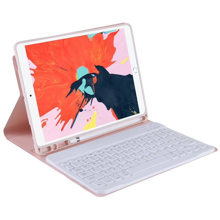 T098B Integrated Ultra-thin Candy Colors Bluetooth Keyboard Tablet Case for iPad Air 4 10.9 inch (2020), with Stand & Pen Slot(Pink) - For iPad Air by PMC TechLife | Online Shopping South Africa | PMC TechLife