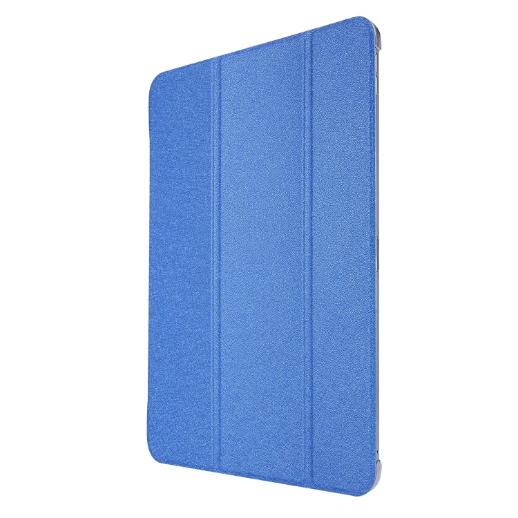 Silk Texture Flip Magnetic PU Leather Smart Case with Three-folding Holder For iPad Air 11 2024 / Air 2022 / 2020 10.9(Blue) - iPad Air (2022) / (2020) 10.9 Cases by PMC TechLife | Online Shopping South Africa | PMC TechLife | Buy Now Pay Later Mobicred