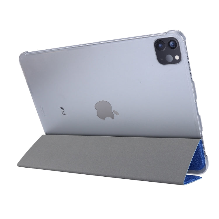 Silk Texture Flip Magnetic PU Leather Smart Case with Three-folding Holder For iPad Air 11 2024 / Air 2022 / 2020 10.9(Blue) - iPad Air (2022) / (2020) 10.9 Cases by PMC TechLife | Online Shopping South Africa | PMC TechLife | Buy Now Pay Later Mobicred