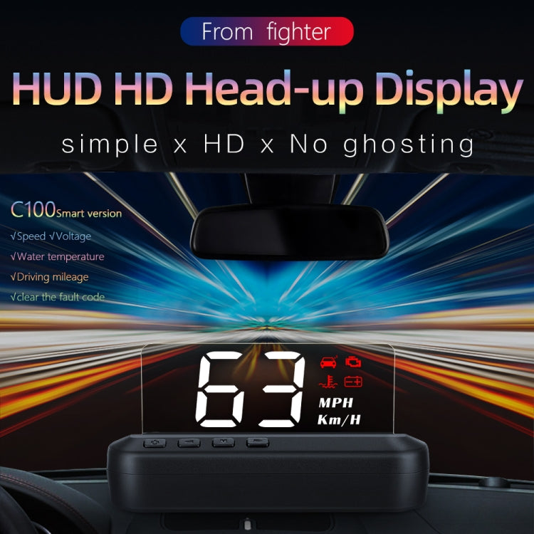 C100 Car HUD Head-up Display OBD2 Fault Code Elimination Overspeed / Fault Alarm - Head Up Display System by PMC TechLife | Online Shopping South Africa | PMC TechLife | Buy Now Pay Later Mobicred