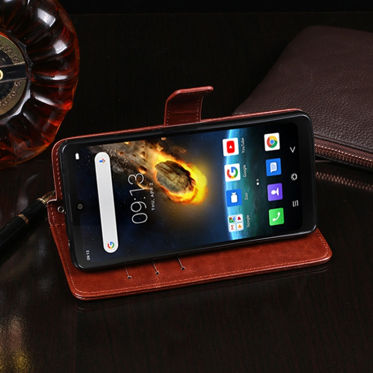 For Blackview BV6900 idewei Crazy Horse Texture Horizontal Flip Leather Case with Holder & Card Slots & Wallet(Black) - More Brand by idewei | Online Shopping South Africa | PMC TechLife | Buy Now Pay Later Mobicred