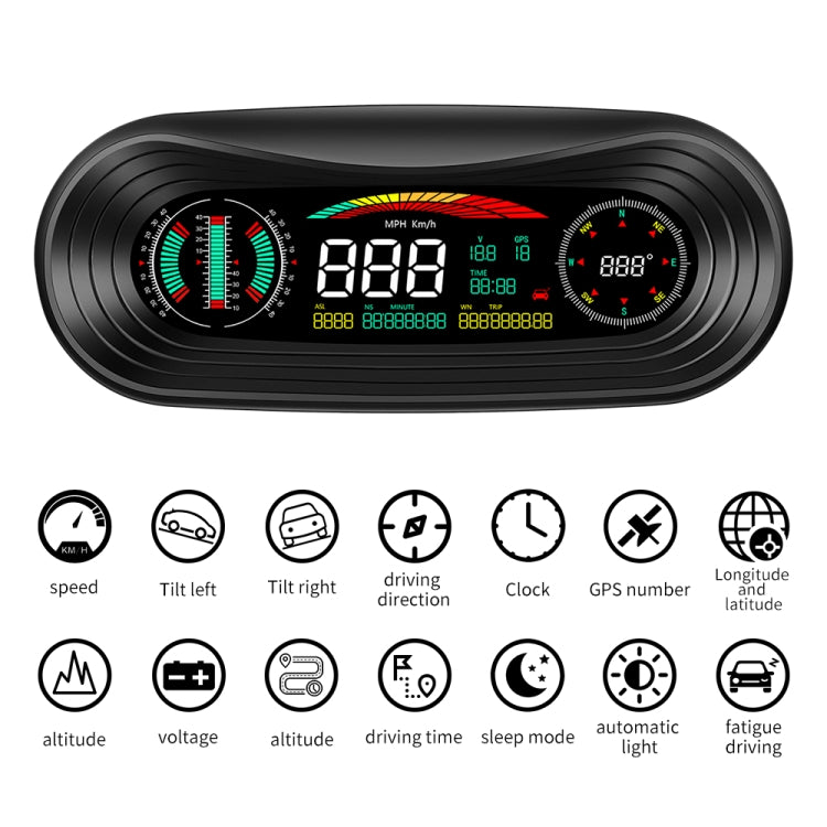 P18 GPS Car HUD Head-up Display Vehicle Speed / Voltage / Mileage - Head Up Display System by PMC TechLife | Online Shopping South Africa | PMC TechLife | Buy Now Pay Later Mobicred