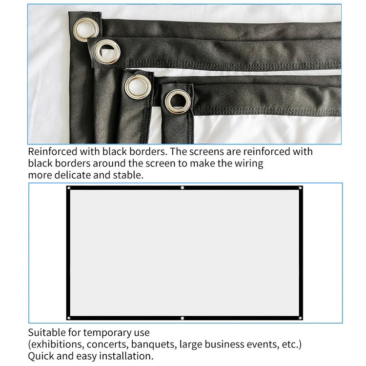 Simple Folding Thin Polyester Projector Film Curtain, Size:120 inch (4:3) Projection Area: 240x180cm - Film Curtains by PMC TechLife | Online Shopping South Africa | PMC TechLife | Buy Now Pay Later Mobicred