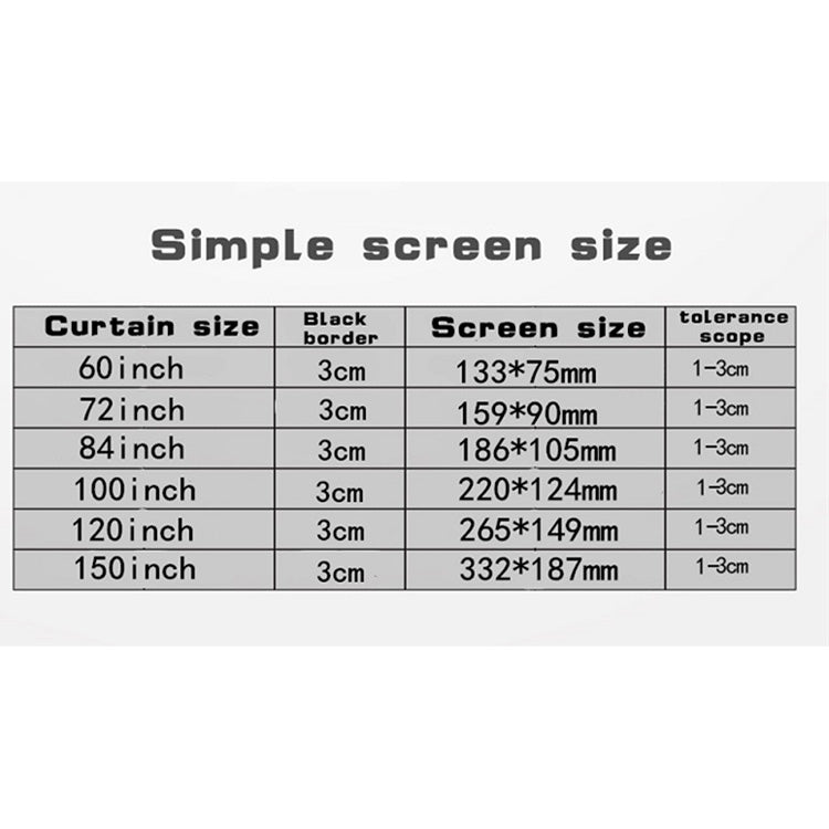 Simple Folding Thin Polyester Projector Film Curtain, Size:120 inch (4:3) Projection Area: 240x180cm - Film Curtains by PMC TechLife | Online Shopping South Africa | PMC TechLife | Buy Now Pay Later Mobicred