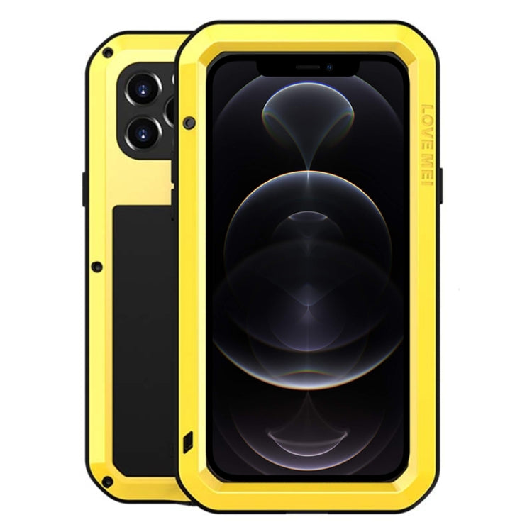 For iPhone 12 Pro LOVE MEI Metal Shockproof Life Waterproof Dustproof Protective Case(Yellow) - iPhone 12 / 12 Pro Cases by LOVE MEI | Online Shopping South Africa | PMC TechLife | Buy Now Pay Later Mobicred