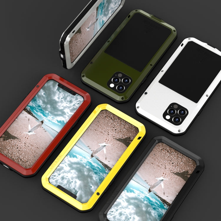 For iPhone 12 Pro LOVE MEI Metal Shockproof Life Waterproof Dustproof Protective Case(Yellow) - iPhone 12 / 12 Pro Cases by LOVE MEI | Online Shopping South Africa | PMC TechLife | Buy Now Pay Later Mobicred