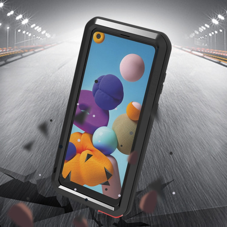 For Samsung Galaxy A21 (US Version) LOVE MEI Metal Shockproof Waterproof Dustproof Protective Case with Glass(Yellow) - free shipping - PMC TechLife - Order now!