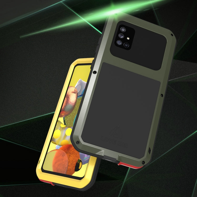 For Samsung Galaxy A51 5G LOVE MEI Metal Shockproof Waterproof Dustproof Protective Case with Glass(Silver) - free shipping - PMC TechLife - Order now!