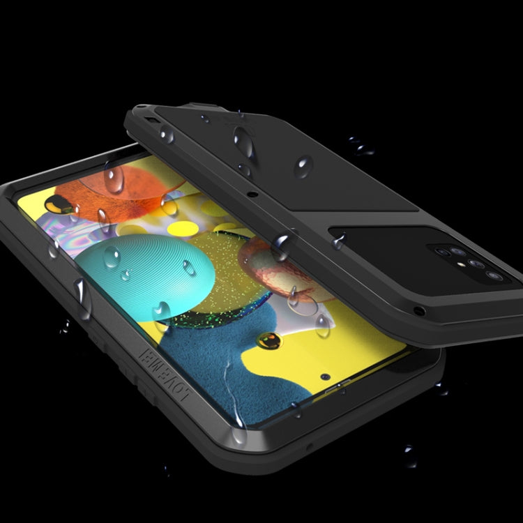 For Samsung Galaxy A51 5G LOVE MEI Metal Shockproof Waterproof Dustproof Protective Case with Glass(Red) - Galaxy Phone Cases by LOVE MEI | Online Shopping South Africa | PMC TechLife | Buy Now Pay Later Mobicred