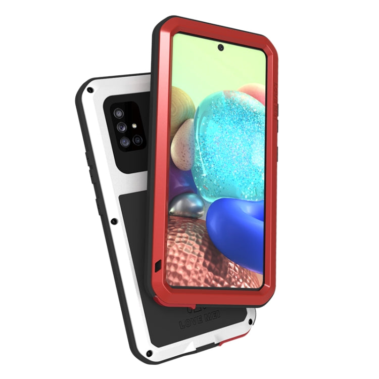 For Samsung Galaxy A71 5G LOVE MEI Metal Shockproof Waterproof Dustproof Protective Case with Glass(Yellow) - Galaxy Phone Cases by LOVE MEI | Online Shopping South Africa | PMC TechLife | Buy Now Pay Later Mobicred