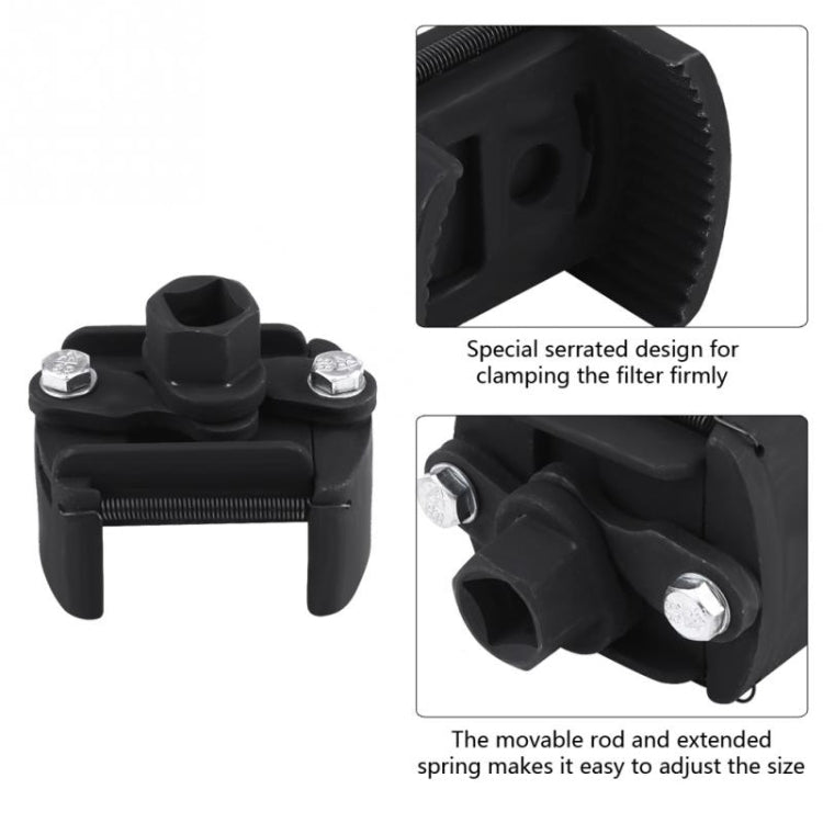 105-145mm Universal Cast Steel Adjustable 2 Jaw Oil Filter Wrench Fuel Remover Removal Tool Two-claw Cast Steel Filter Wrenches - Hand Tool Sets by PMC TechLife | Online Shopping South Africa | PMC TechLife | Buy Now Pay Later Mobicred