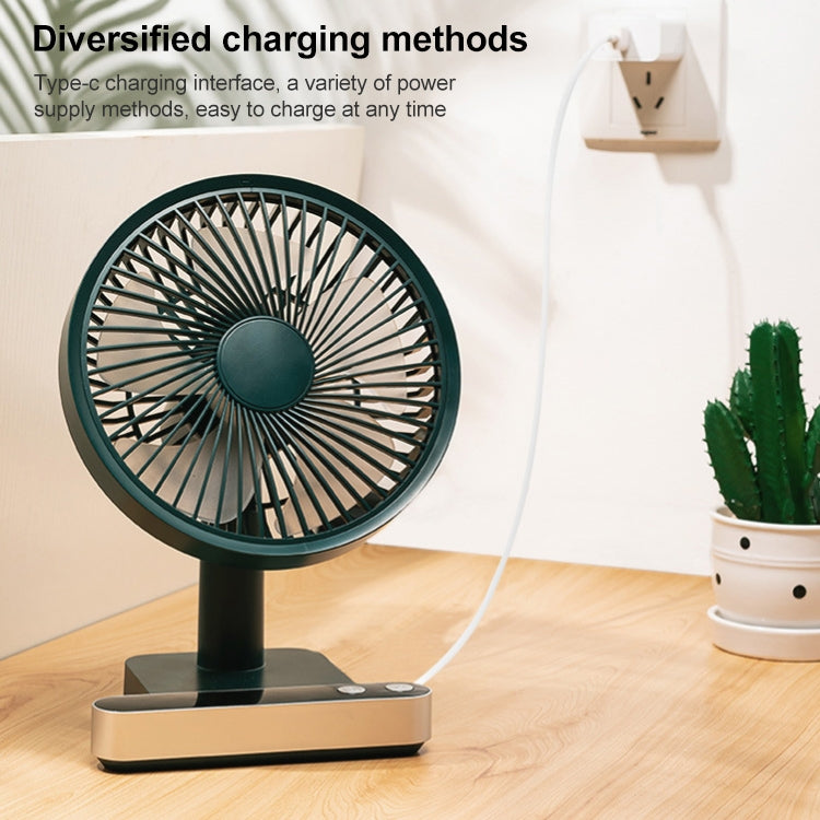 F702 Automatic Shaking Desktop Electric Fan with LED Display (Green) - Electric Fans by PMC TechLife | Online Shopping South Africa | PMC TechLife | Buy Now Pay Later Mobicred