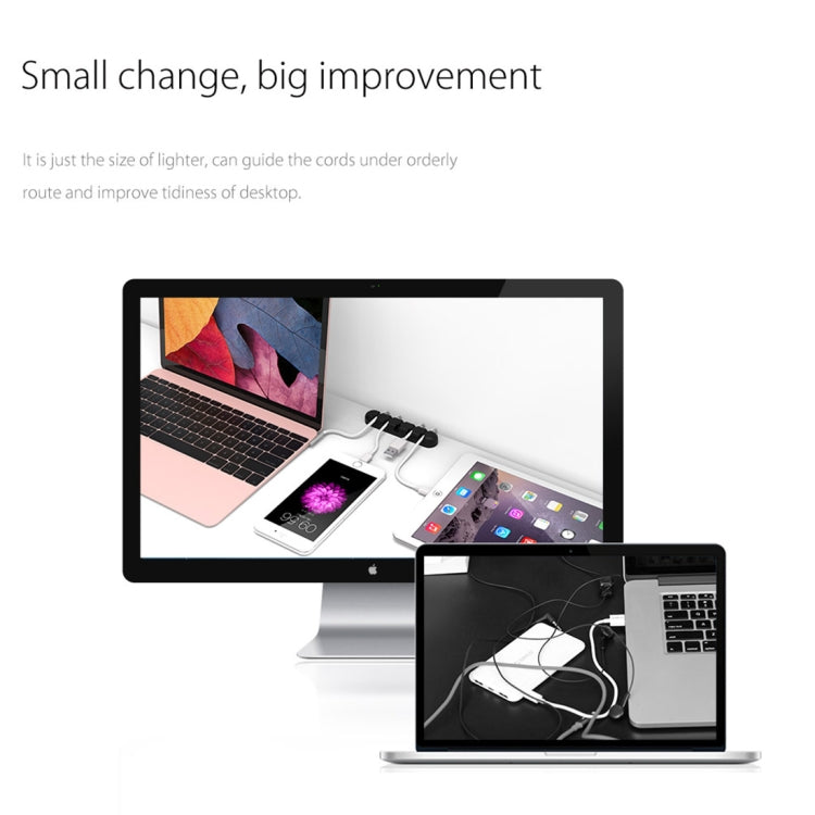 ORICO CBS5 Silicone Material Desktop Cable Manager Winder Fixer, Size: 9.6*2*1.2cm(Grey) - free shipping - PMC Jewellery - Order now!