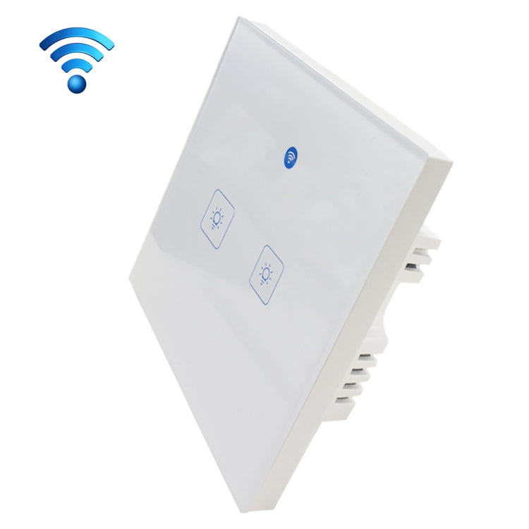WS-UK-02 EWeLink APP & Touch Control 2A 2 Gangs Tempered Glass Panel Smart Wall Switch, AC 90V-250V, UK Plug - Smart Socket by PMC TechLife | Online Shopping South Africa | PMC TechLife | Buy Now Pay Later Mobicred