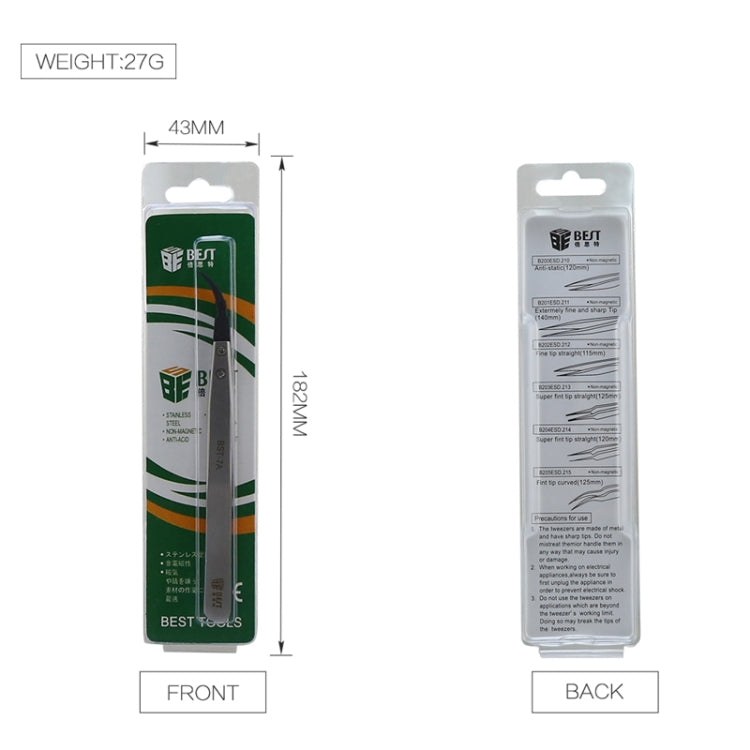 BEST BST-7A  Curved Head Tweezers for Mobile Phone / Computer Repair - Tweezers by BEST | Online Shopping South Africa | PMC TechLife | Buy Now Pay Later Mobicred