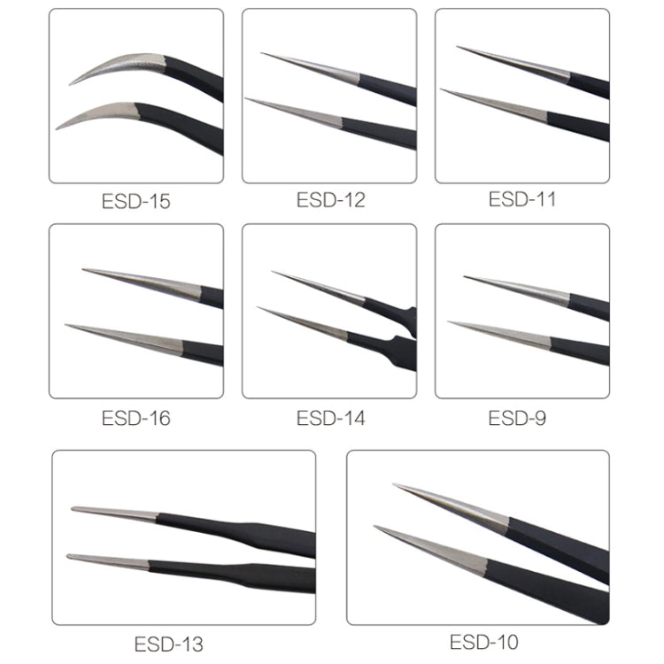 BEST BST-13 Precision Anti-static ESD Stainless Steel Tweezers - free shipping - PMC TechLife - Order now!