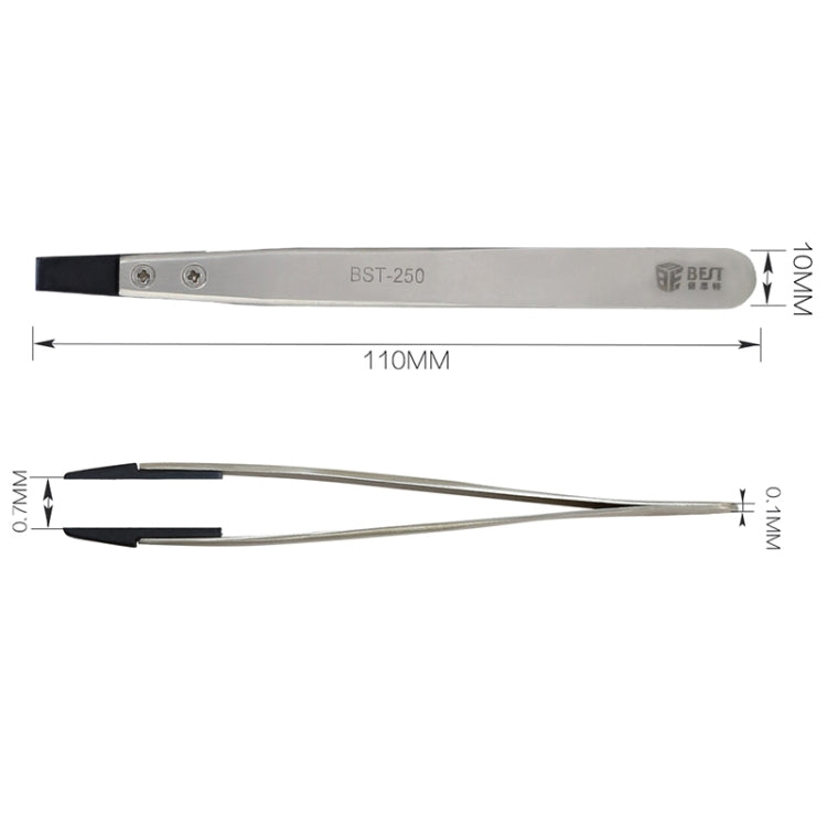 BEST BST-250  Stainless Steel Snti Static Tweezer - Tweezers by BEST | Online Shopping South Africa | PMC TechLife | Buy Now Pay Later Mobicred