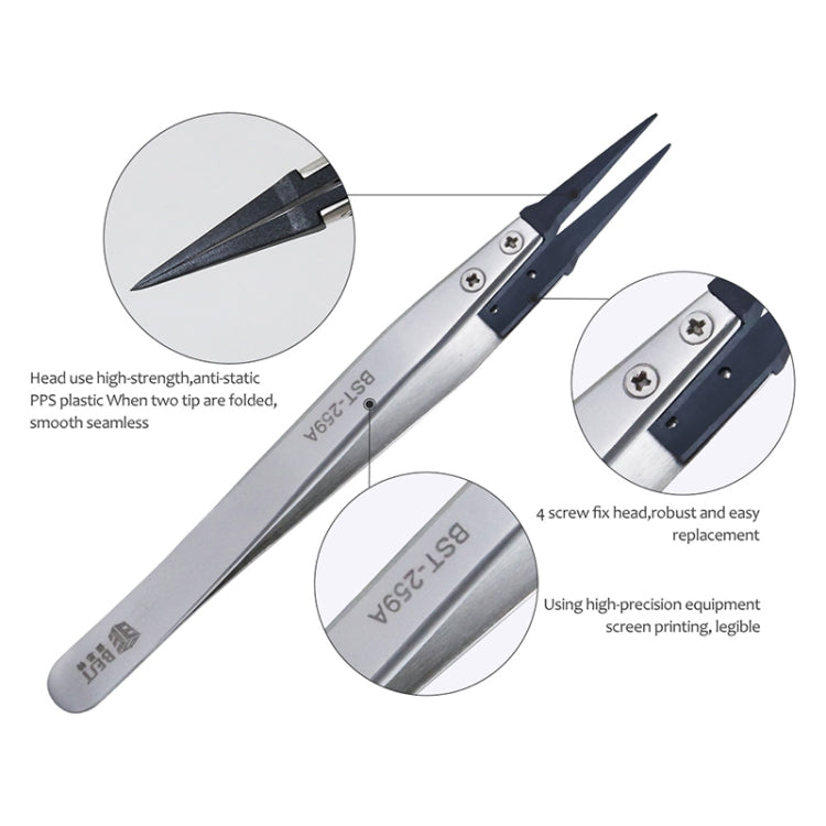 BEST BST-259A  Stainless Steel Snti Static Tweezer - free shipping - PMC TechLife - Order now!
