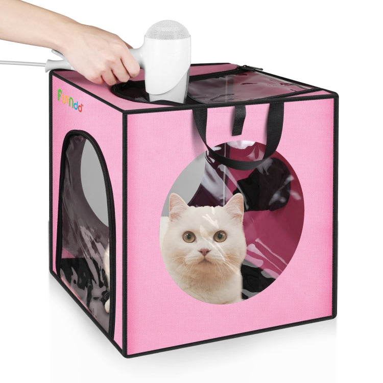 FUNADD Pet Bath Drying Box Portable Folding Dryer Cage, Suitable for Pets up to 5kg(Pink) - Grooming by PMC TechLife | Online Shopping South Africa | PMC TechLife | Buy Now Pay Later Mobicred