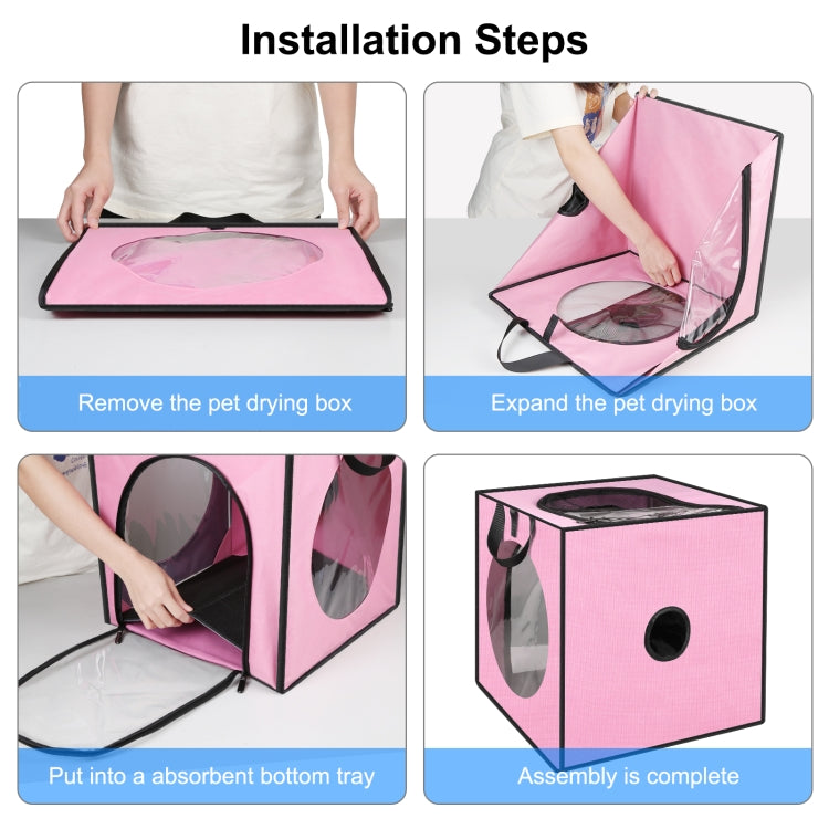 FUNADD Pet Bath Drying Box Portable Folding Dryer Cage, Suitable for Pets up to 5kg(Pink) - Grooming by PMC TechLife | Online Shopping South Africa | PMC TechLife | Buy Now Pay Later Mobicred