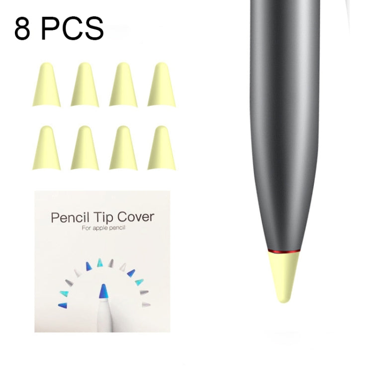 8 PCS Non-slip Mute Wear-resistant Nib Cover for M-pencil Lite (Yellow) - Pencil Accessories by PMC Jewellery | Online Shopping South Africa | PMC Jewellery | Buy Now Pay Later Mobicred